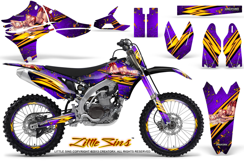 Yamaha YZ450F 2010 Graphics Kit Little Sins Purple NP Rims